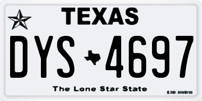 TX license plate DYS4697