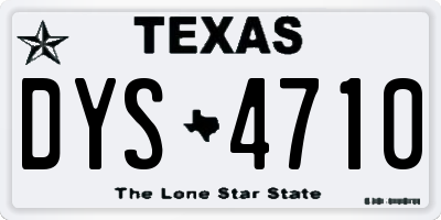 TX license plate DYS4710