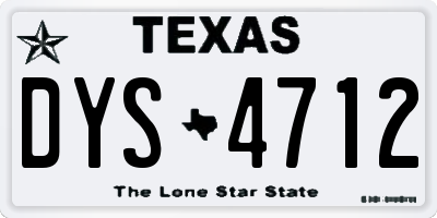 TX license plate DYS4712