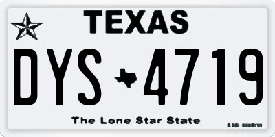 TX license plate DYS4719
