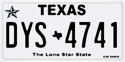 TX license plate DYS4741