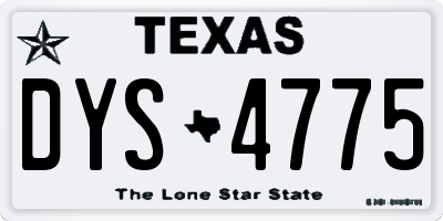 TX license plate DYS4775