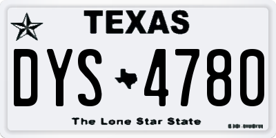 TX license plate DYS4780
