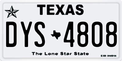 TX license plate DYS4808