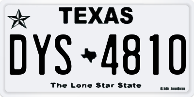 TX license plate DYS4810