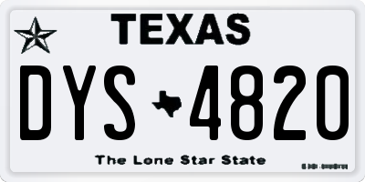 TX license plate DYS4820