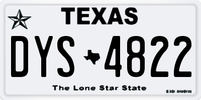 TX license plate DYS4822