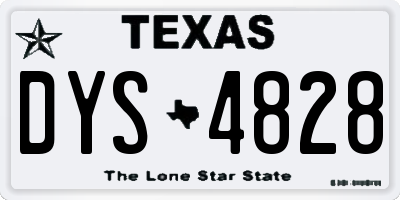 TX license plate DYS4828