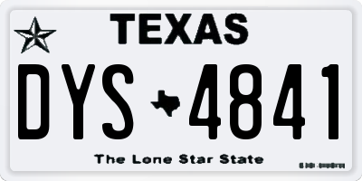 TX license plate DYS4841