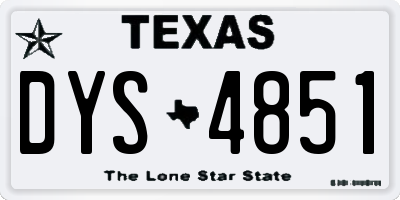 TX license plate DYS4851