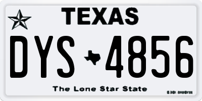 TX license plate DYS4856