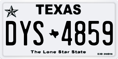 TX license plate DYS4859