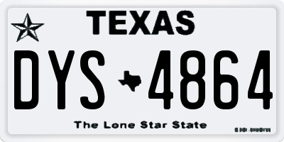 TX license plate DYS4864
