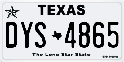 TX license plate DYS4865