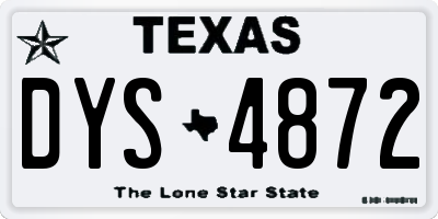TX license plate DYS4872