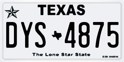 TX license plate DYS4875