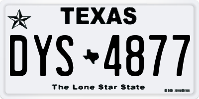 TX license plate DYS4877