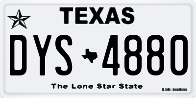 TX license plate DYS4880