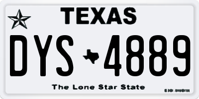 TX license plate DYS4889