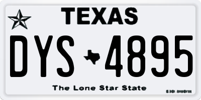 TX license plate DYS4895