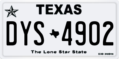 TX license plate DYS4902