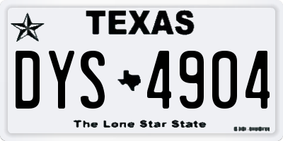 TX license plate DYS4904
