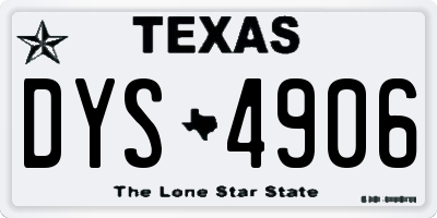 TX license plate DYS4906