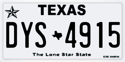 TX license plate DYS4915