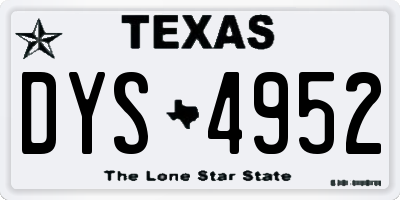 TX license plate DYS4952