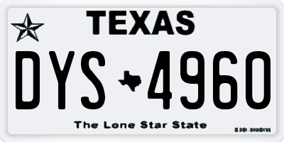 TX license plate DYS4960