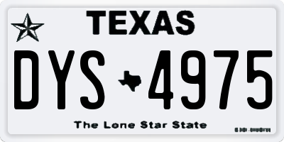 TX license plate DYS4975