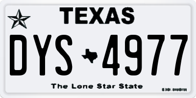 TX license plate DYS4977