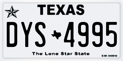 TX license plate DYS4995