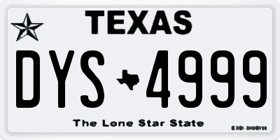 TX license plate DYS4999