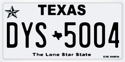 TX license plate DYS5004