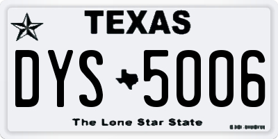 TX license plate DYS5006