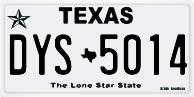 TX license plate DYS5014
