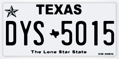 TX license plate DYS5015