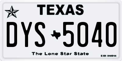 TX license plate DYS5040