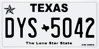 TX license plate DYS5042