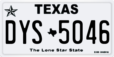 TX license plate DYS5046