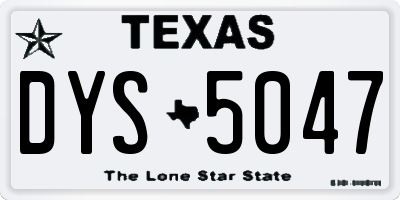TX license plate DYS5047