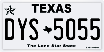 TX license plate DYS5055