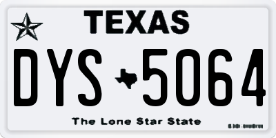 TX license plate DYS5064