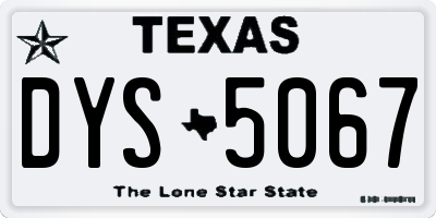 TX license plate DYS5067
