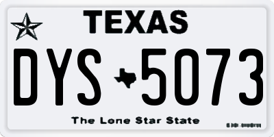 TX license plate DYS5073