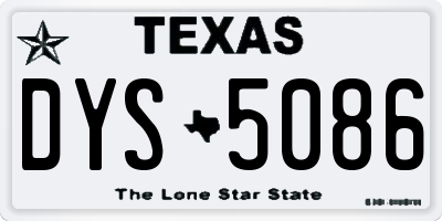 TX license plate DYS5086