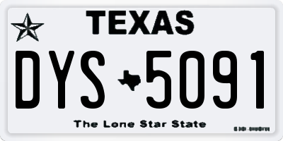 TX license plate DYS5091