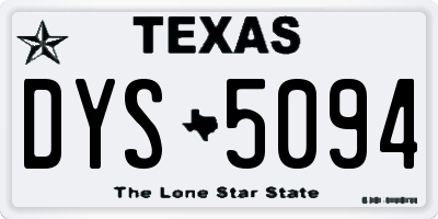 TX license plate DYS5094