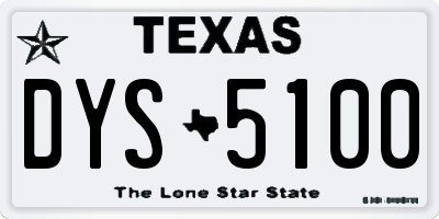 TX license plate DYS5100